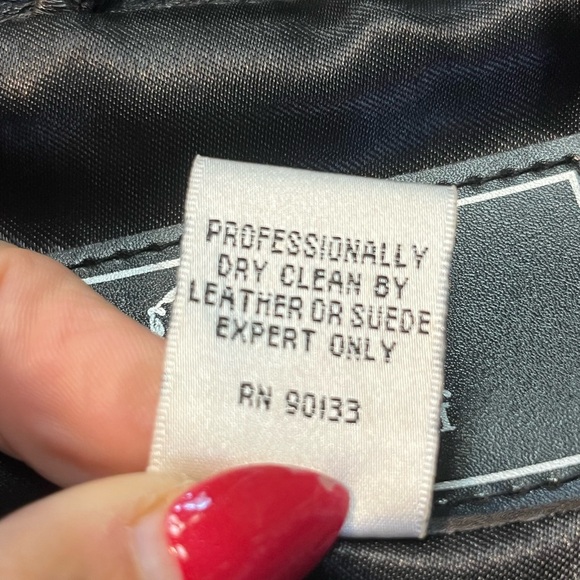 #178 NWOT, Original by Sharif Black Studded Leather Jacket. Size 1X - Picture 12 of 15